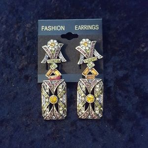 LaVintage topaz, amethyst and peridot rhinestone